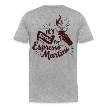 Espresso Martini Design - T-shirt bio Premium Homme - gris chiné - Dos - Damien (186cm)