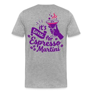 C’est l’heure du martini espresso - T-shirt bio Premium Homme - gris chiné - Dos - Damien (186cm)