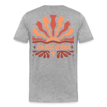 Un état d’esprit solaire : un été inspiré de la nature - T-shirt bio Premium Homme - gris chiné - Dos - Damien (186cm)