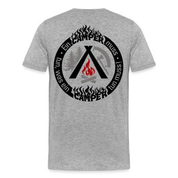 Drôle de camping-car : configuration individuelle 3 couleurs - T-shirt bio Premium Homme - gris chiné - Dos - Damien (186cm)