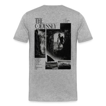 Le voyage d’Ulysse - T-shirt bio Premium Homme - gris chiné - Dos - Damien (186cm)