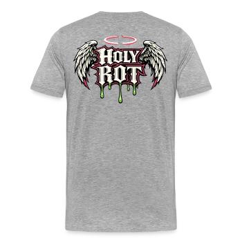 Holy Riot Angel Wings Streetwear Back Print - Men's Premium Organic T-Shirt - heather grey - Back - Damien (186cm)