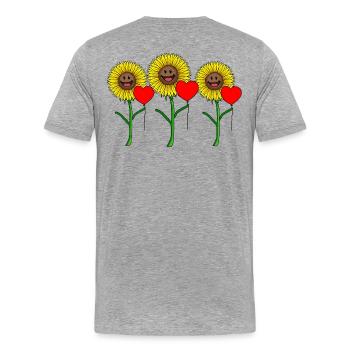 Congratulations birthday gift flower - Men's Premium Organic T-Shirt - heather grey - Back - Damien (186cm)