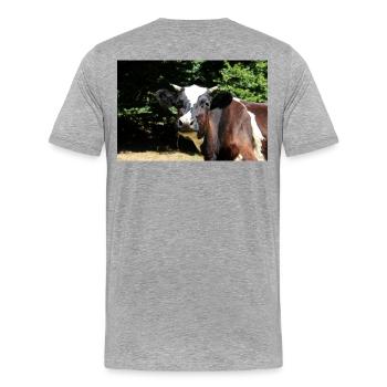 Affiche de vache - T-shirt bio Premium Homme - gris chiné - Dos - Damien (186cm)