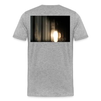 Helles, abstraktes Nachtbokeh - Männer Premium Bio T-Shirt - Grau meliert - Hinten - Damien (186cm)