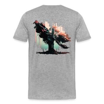 Japanese Tree of Life - Men's Premium Organic T-Shirt - heather grey - Back - Damien (186cm)