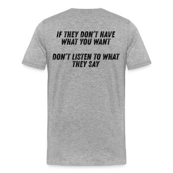 Motivation - Men's Premium Organic T-Shirt - heather grey - Back - Damien (186cm)