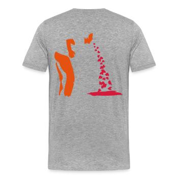 Herzen kotzen - Männer Premium Bio T-Shirt - Grau meliert - Hinten - Damien (186cm)