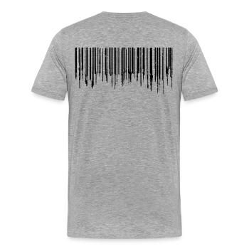 Code-barres - Noir - T-shirt bio Premium Homme - gris chiné - Dos - Damien (186cm)