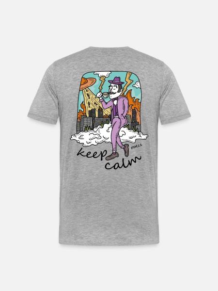 keep calm - Männer Premium Bio T-Shirt - Grau meliert