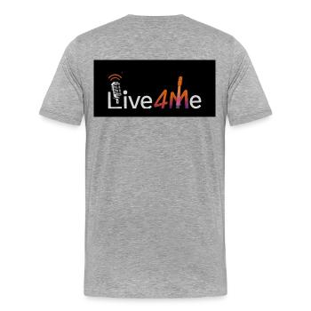 Live4Me_Logo_schwarzer_Hintergrund_4x - T-shirt bio Premium Homme - gris chiné - Dos - Damien (186cm)