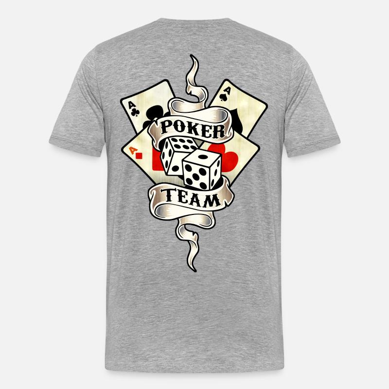 poker team design 8 - Männer Premium Bio T-Shirt - Grau meliert