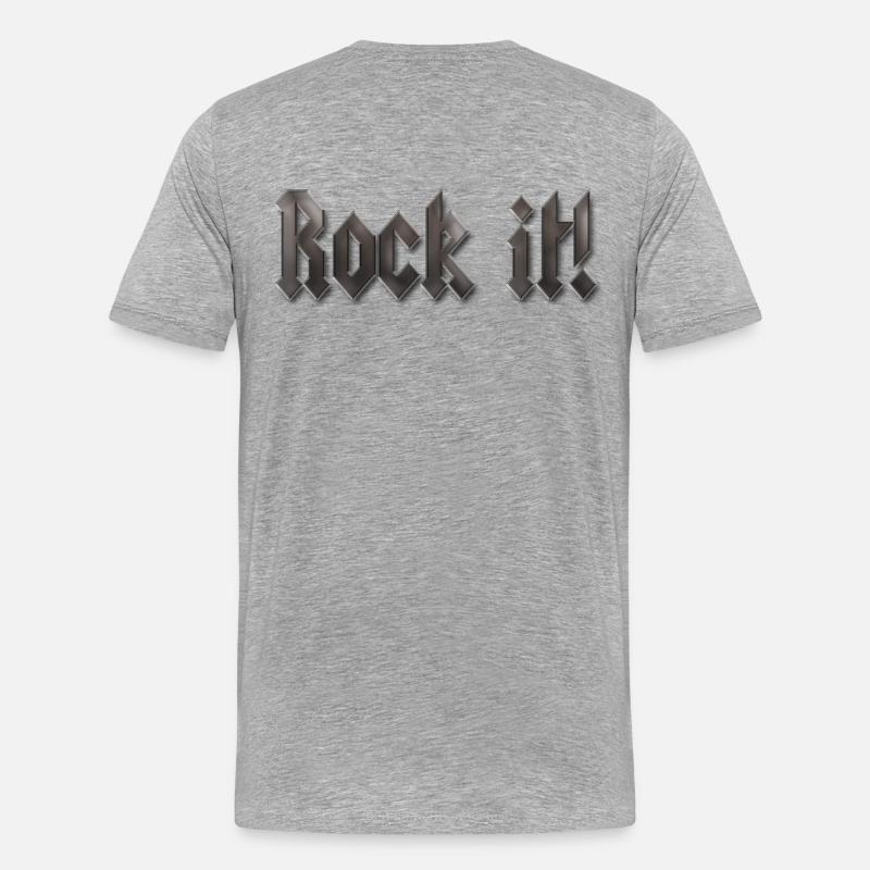 rock it! - Männer Premium Bio T-Shirt - Grau meliert