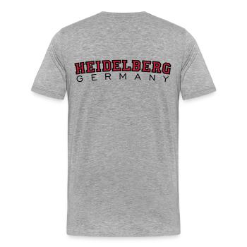 Heidelberg Germany - Männer Premium Bio T-Shirt - Grau meliert - Hinten - Damien (186cm)