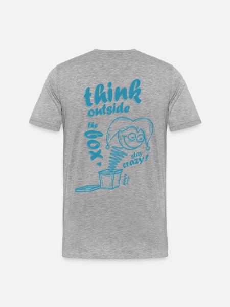 Think outside the box - Männer Premium Bio T-Shirt - Grau meliert