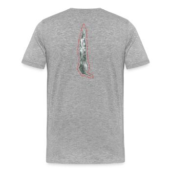Drawing a long sheet, music and festival - Men's Premium Organic T-Shirt - heather grey - Back - Damien (186cm)