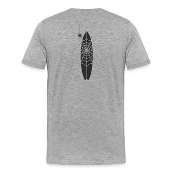 Araignée et grande toile gothique - T-shirt bio Premium Homme - gris chiné - Dos - Damien (186cm)