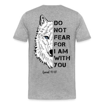 Religious quote - Men's Premium Organic T-Shirt - heather grey - Back - Damien (186cm)