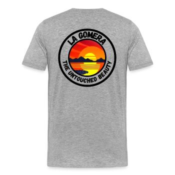 La Gomera - The Untouched Beauty - Männer Premium Bio T-Shirt - Grau meliert - Hinten - Damien (186cm)