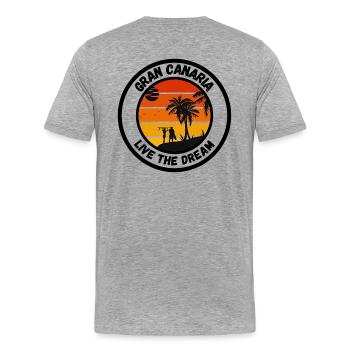 Gran Canaria - Live the Dream - Men's Premium Organic T-Shirt - heather grey - Back - Damien (186cm)