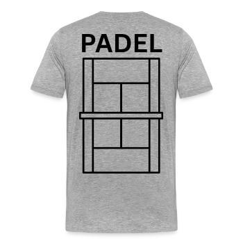Terrain de padel - T-shirt bio Premium Homme - gris chiné - Dos - Damien (186cm)