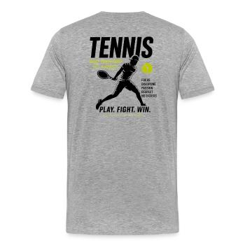 Mentalité du tennis - T-shirt bio Premium Homme - gris chiné - Dos - Damien (186cm)