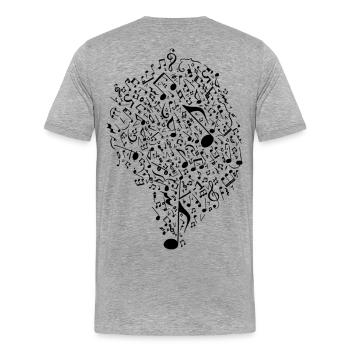 Partition - T-shirt bio Premium Homme - gris chiné - Dos - Damien (186cm)