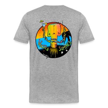 RetkuOriginals - WastedSummer - T-shirt bio Premium Homme - gris chiné - Dos - Damien (186cm)