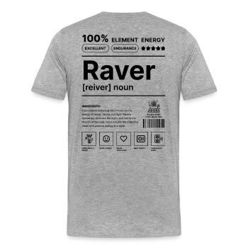 Raver-Lebensstil - Männer Premium Bio T-Shirt - Grau meliert - Hinten - Damien (186cm)