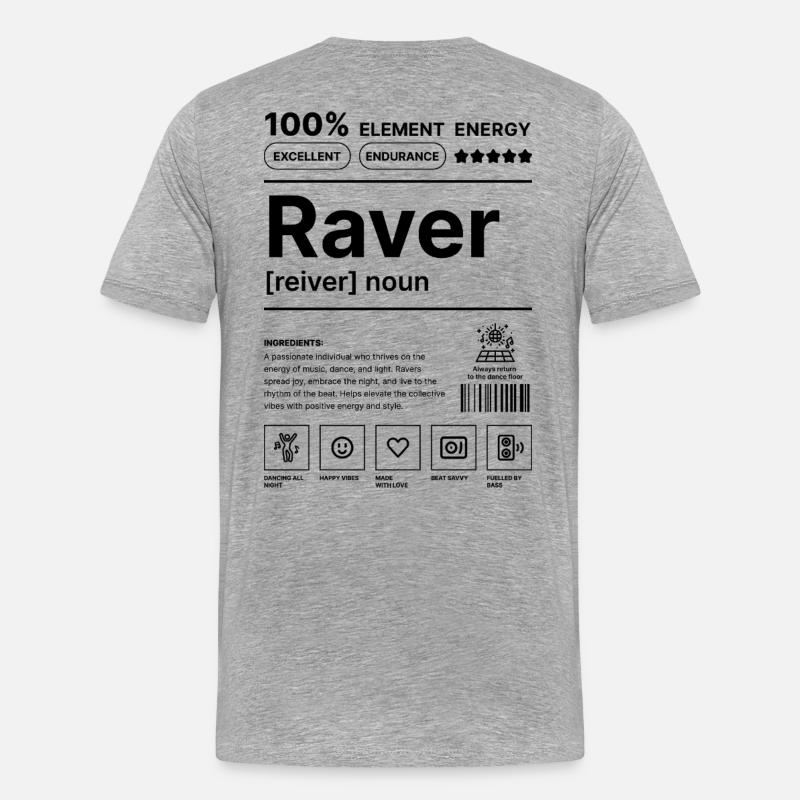 Raver-Lebensstil - Männer Premium Bio T-Shirt - Grau meliert