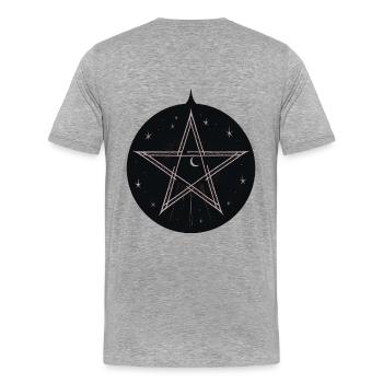 Magic pentagram with stars and moon - Men's Premium Organic T-Shirt - heather grey - Back - Damien (186cm)