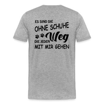 Treuer Begleiter - Hunde - Männer Premium Bio T-Shirt - Grau meliert - Hinten - Damien (186cm)