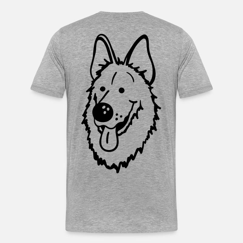 Lustiger Deutscher Schäferhund - Männer Premium Bio T-Shirt - Grau meliert