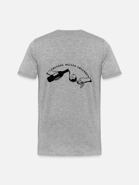 Freunde helfen Freunden - Männer Premium Bio T-Shirt - Grau meliert