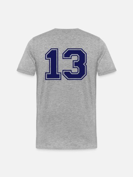 13 - Männer Premium Bio T-Shirt - Grau meliert