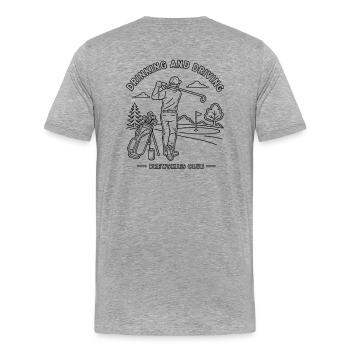 Conduite en état d’ivresse - Design de golf - T-shirt bio Premium Homme - gris chiné - Dos - Damien (186cm)