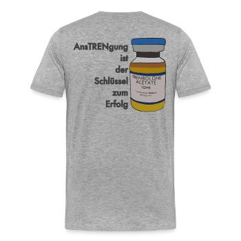 Effort is the key print black - Men's Premium Organic T-Shirt - heather grey - Back - Damien (186cm)