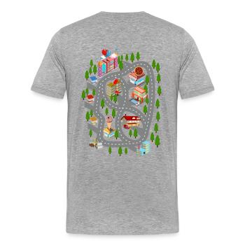 Auto Spiel Matte Papa Tag Geschenk - Männer Premium Bio T-Shirt - Grau meliert - Hinten - Damien (186cm)