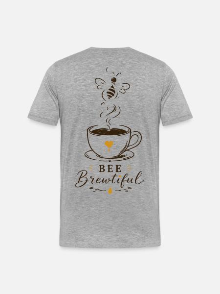 BEE Brewtiful Coffee Mug Design - Men's Premium Organic T-Shirt - heather grey