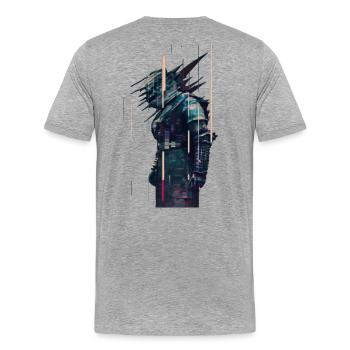 Full Body Samurai - Men's Premium Organic T-Shirt - heather grey - Back - Damien (186cm)