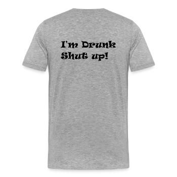 Je suis ivre - T-shirt bio Premium Homme - gris chiné - Dos - Damien (186cm)