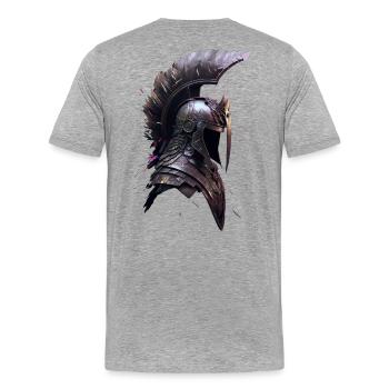 Helmet of a fighter - Men's Premium Organic T-Shirt - heather grey - Back - Damien (186cm)