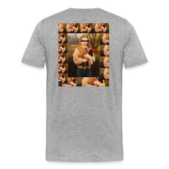 L’amour du poulet dans les bois - T-shirt bio Premium Homme - gris chiné - Dos - Damien (186cm)