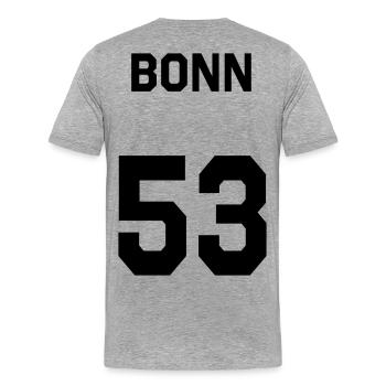 Bonn 53 - T-shirt bio Premium Homme - gris chiné - Dos - Damien (186cm)