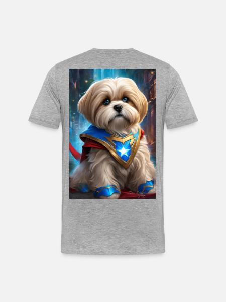 Héros Chiot Starcrest Cape - T-shirt bio Premium Homme - gris chiné