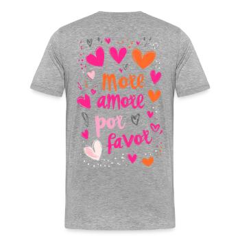 more amore por favor - Men's Premium Organic T-Shirt - heather grey - Back - Damien (186cm)