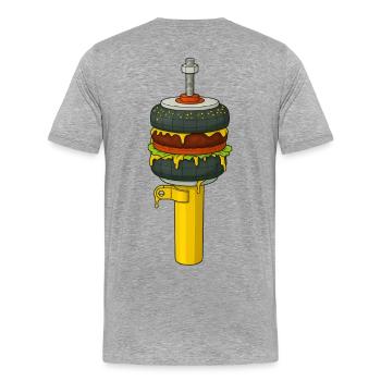 BurgAir - T-shirt bio Premium Homme - gris chiné - Dos - Damien (186cm)