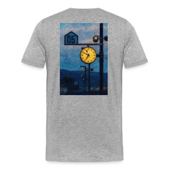 La gare - T-shirt bio Premium Homme - gris chiné - Dos - Damien (186cm)