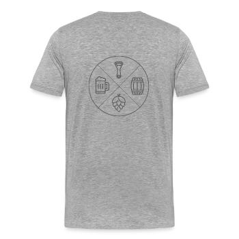 Bier Design Schlicht - Männer Premium Bio T-Shirt - Grau meliert - Hinten - Damien (186cm)