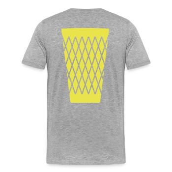 Apfelwein Glas Geripptes - Männer Premium Bio T-Shirt - Grau meliert - Hinten - Damien (186cm)